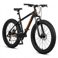MOUNTAINBIKE 26 Zoll Schwarz – 4.0 Zoll Fettreifen – 2x8 Gangschaltung – Aluminiumlegierung - Schwarz/Orange, Metall (24cm) - Oxeza