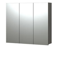 SPIEGELSCHRANK grau 90 cm, Badschrank 3-türig - Klar/Anthrazit, Glas/Holzwerkstoff (90/80/20cm) - Top.Furn
