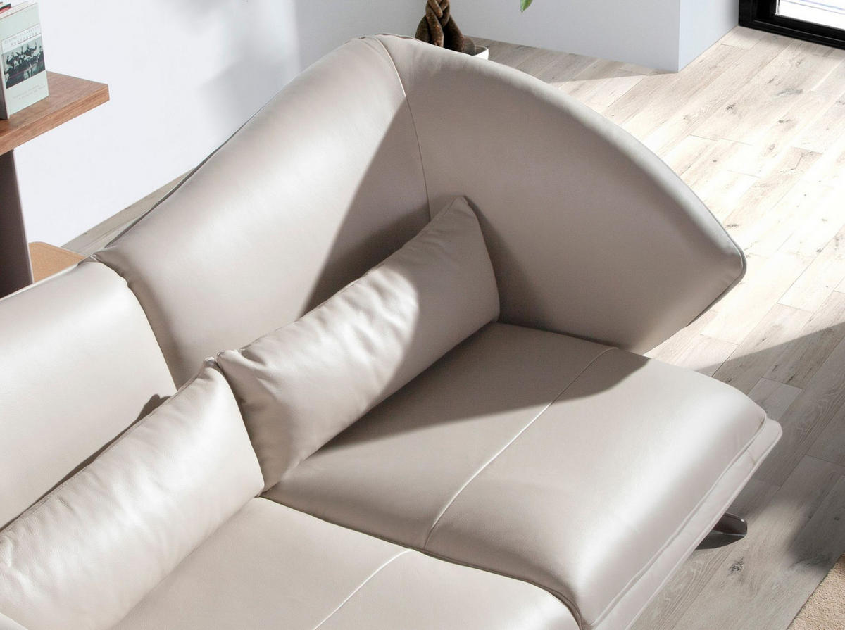 SOFA 2-sitzer ledersofa taupe grau leder 175/90/85 cm - Dunkelgrau/Schwarz, Leder (175/85/90cm) - ANGEL CERDA