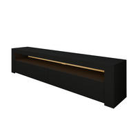 TV Lowboard Bati Schwarz mit LED-Beleuchtung 92406 - Schwarz/Weiß, Holzwerkstoff (150/47/37cm) - moebel17