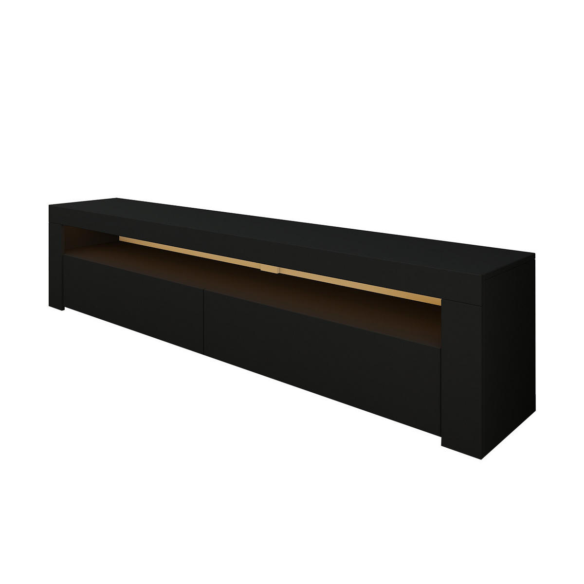 TV Lowboard Bati Schwarz mit LED-Beleuchtung 92406 - Schwarz/Weiß, Holzwerkstoff (150/47/37cm) - moebel17