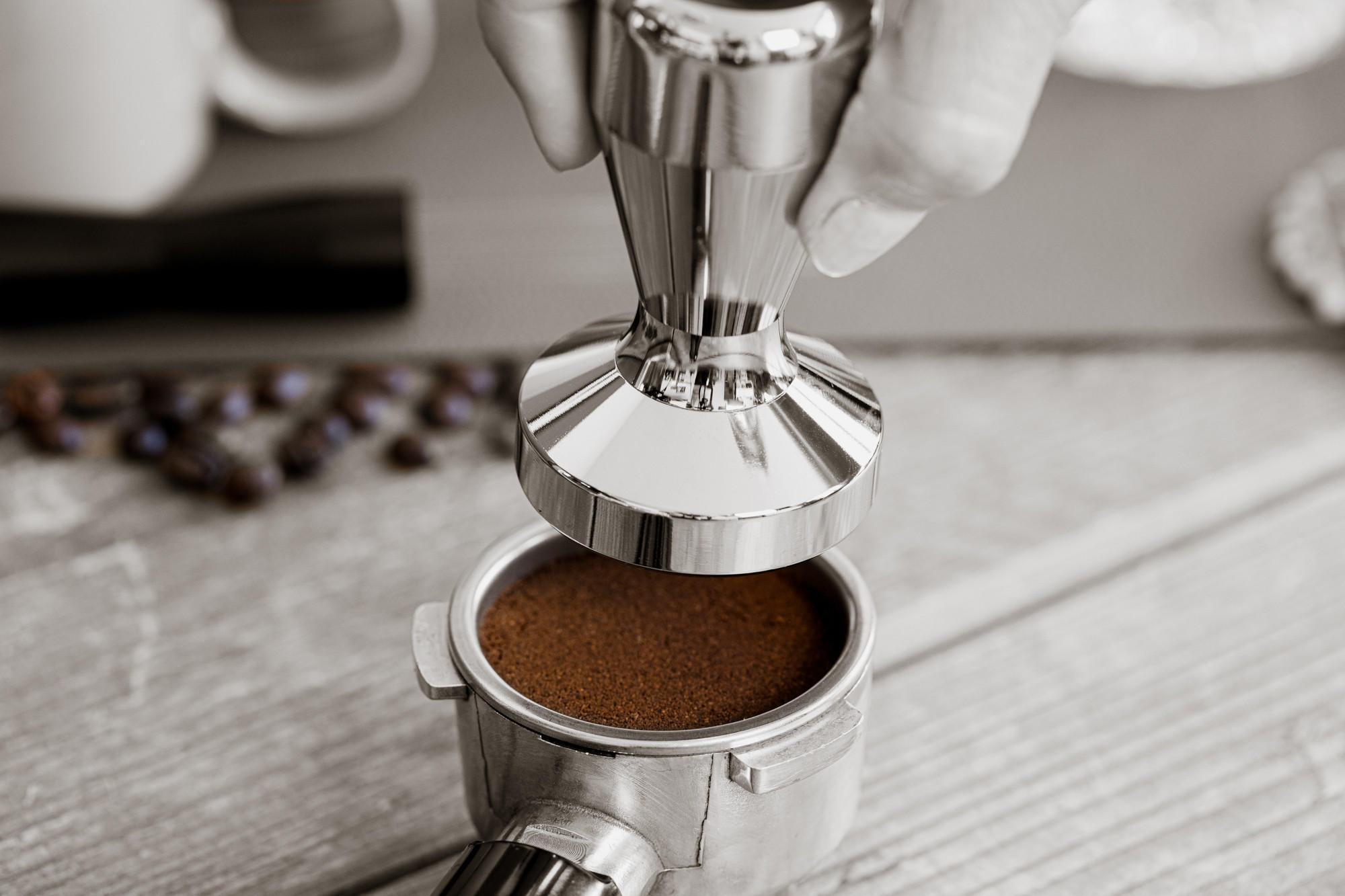 KAFFEEDAMPFER Kaffee Barista Tamper - Edelstahl - ø 5 cm - Silberfarben, Metall (2/8/6cm) - Jay Hill