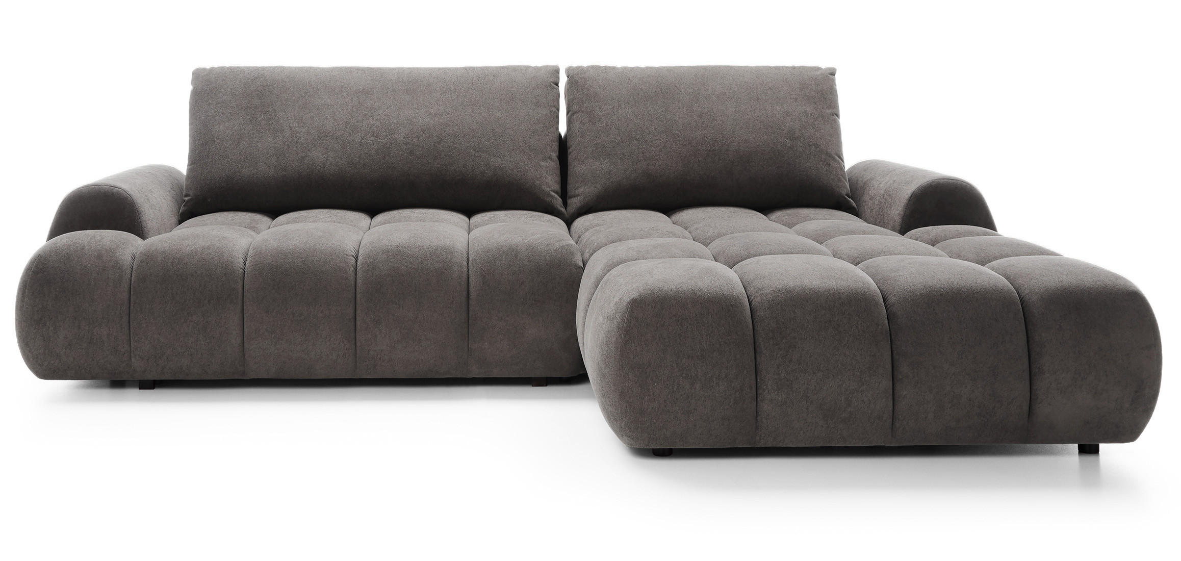 ECKSOFA 280 cm Valerio mit Bettkasten, 280 cm, Rechts, Schlaffunktion, Grau - Grau, Holz (177/280cm) - Emporius