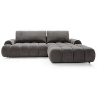 ECKSOFA 280 cm Valerio mit Bettkasten, 280 cm, Rechts, Schlaffunktion, Grau - Grau, Holz (177/280cm) - Emporius