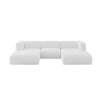 WOHNLANDSCHAFT MIRA-U1 317x179x70 Weiß Bouclé - Schwarz/Weiß, Holzwerkstoff/Kunststoff (317/70/179cm) - ALTDECOR