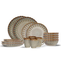 GESCHIRRSET4 PERSONEN Astera Pearl 16-teiliges GESCHIRRSETfür 4 Personen – 4 Speiseteller, 4 FRÜHSTÜCKTELLER, 4 SCHÜSSELN und 4 Becher - Beige, Keramik (2/2/1cm) - Cosy & Trendy