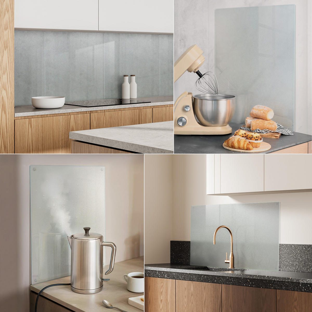 KÜCHENRÜCKWAND Glas 2x30x52 cm - Transparent, Glas (30/52/0.4cm) - Wallfluent