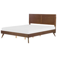 HOLZBETT 180/200cm Dunkler Holzfarbton Istres - Dunkelbraun, Holzwerkstoff (180/200cm) - Beliani