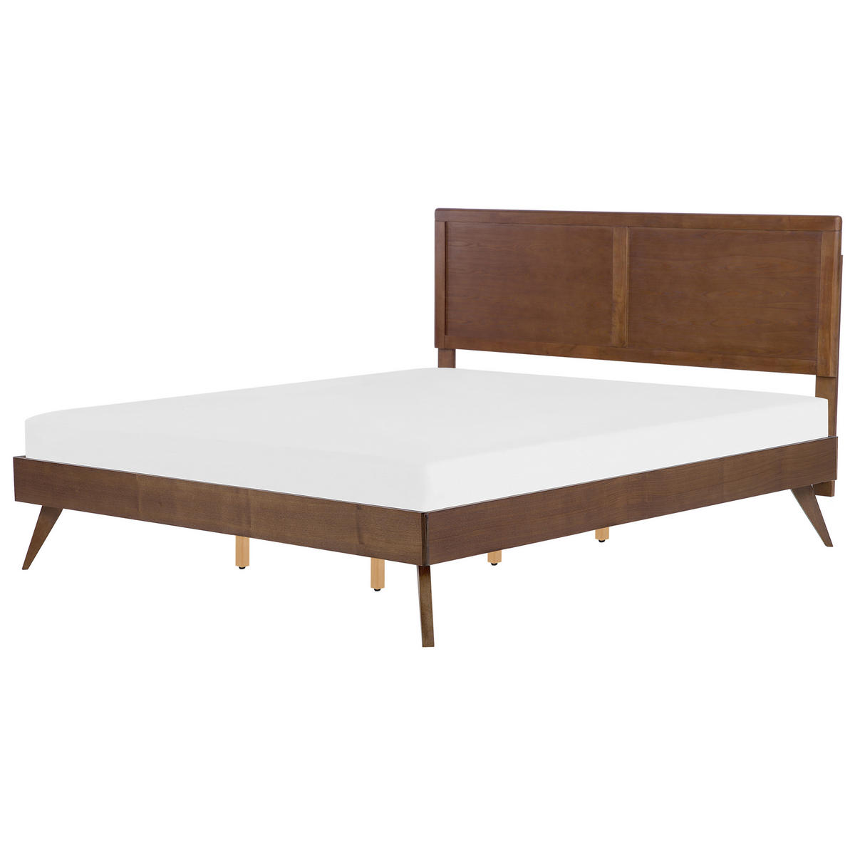 HOLZBETT 180/200cm Dunkler Holzfarbton Istres - Dunkelbraun, Holzwerkstoff (180/200cm) - Beliani