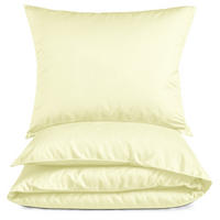 MAKO-SATIN-BETTWÄSCHE 155x220 Bettbezug einfarbig 100% Baumwolle - Uni Vanille - Hellgelb, Textil (155/220cm) - Carpe Sonno
