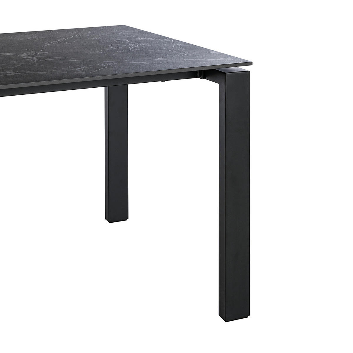 ESSTISCH in Marmoroptik - Keramik / Metall - Schwarz, Keramik (90/180/76cm) - home24