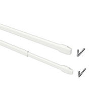 SCHEIBENSTANGEN / VITRAGESTANGEN Geno 60-100 cm, oval, Weiß, Packung 2 Stück - Weiß, Kunststoff/Metall (1/1.5/100cm) - INTERDECO