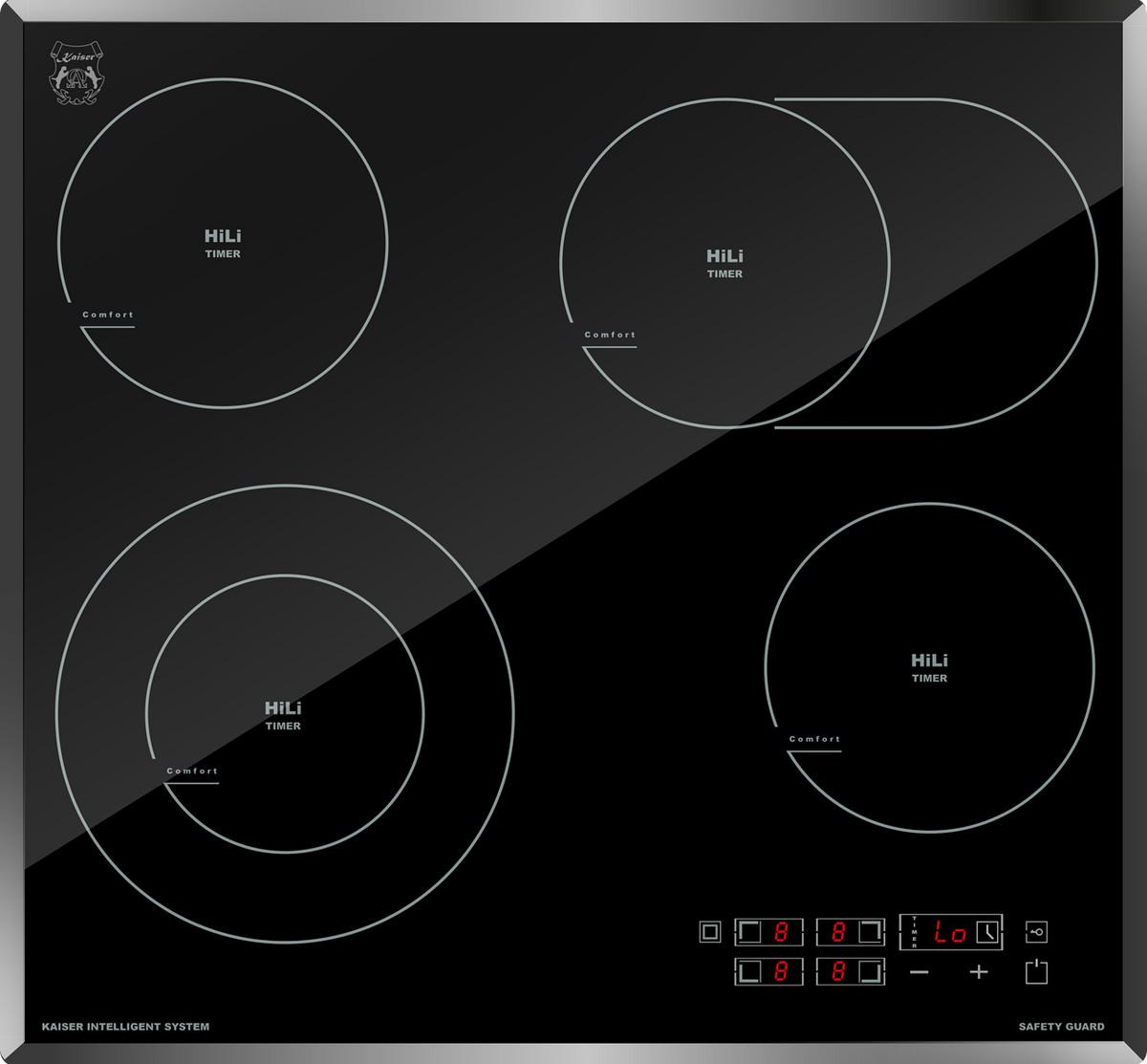 MULTIFUNKTIONS-ELEKTRO-BACKOFEN 60 cm EH 6344 N+KCT 6115 F Glaskeramik Kochfeld 60cm - Schwarz, Metall (59.4/59.4/57.5cm) - Kaiser Küchengeräte