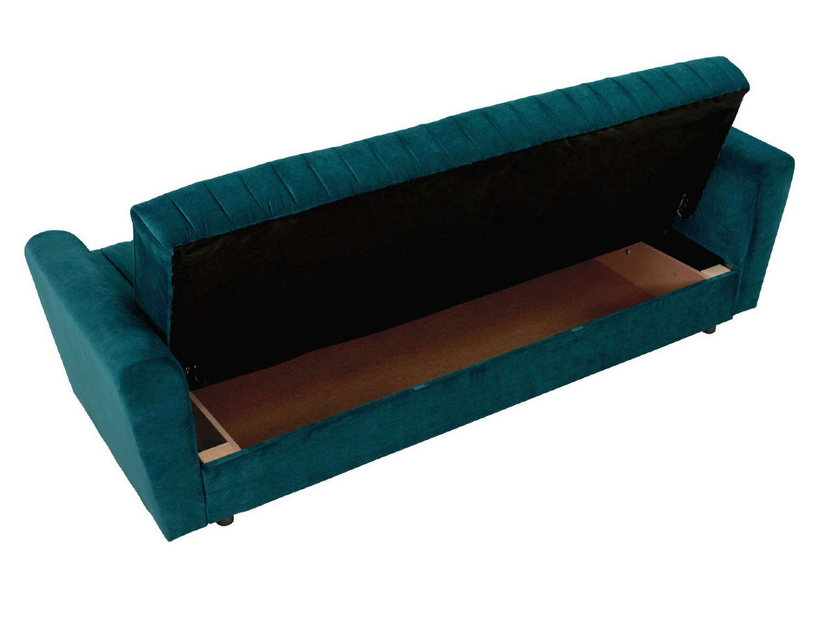 SCHLAFSOFA Molly - Schwarz/Hellblau, Holz/Kunststoff (230/87/90cm) - MIRJAN24