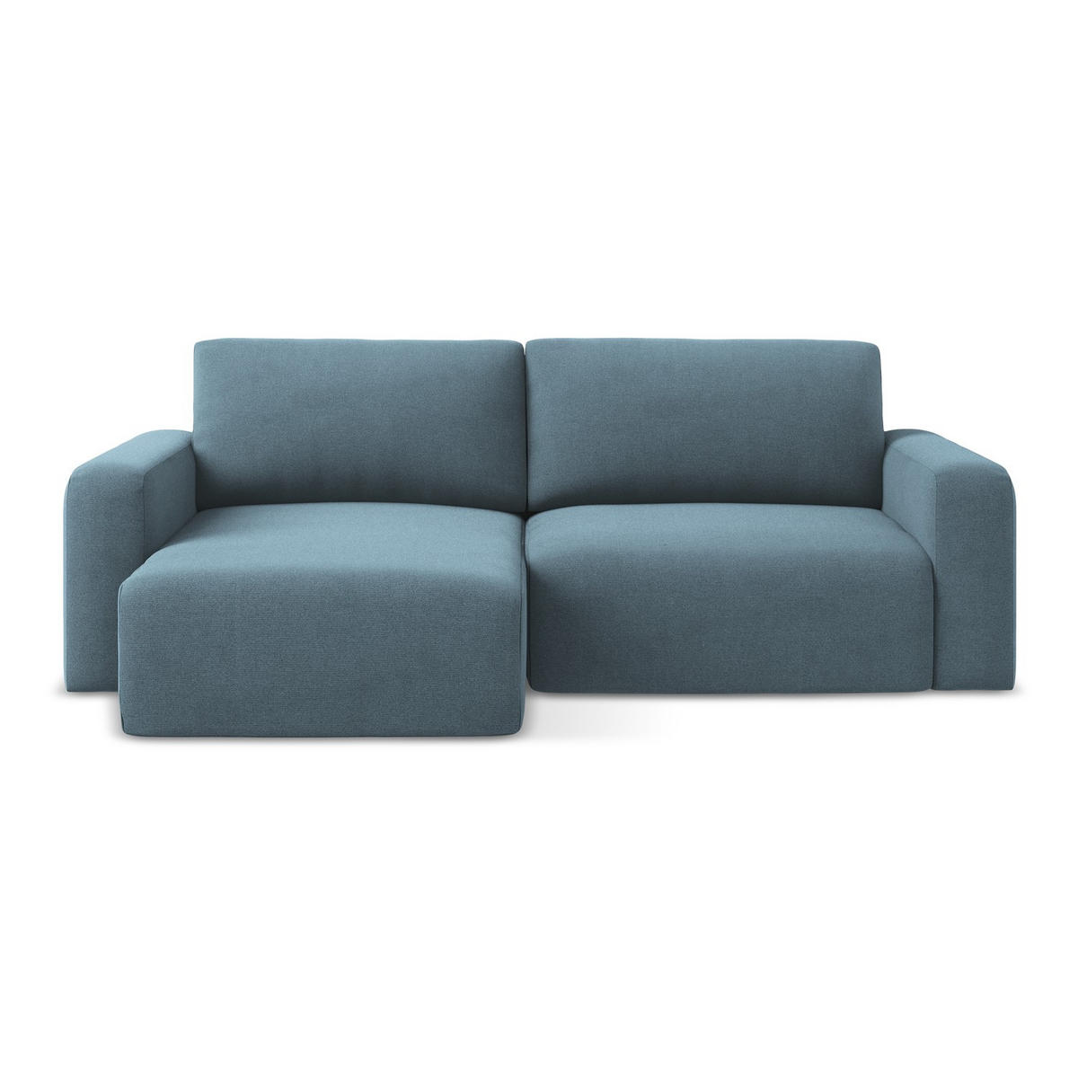 ECKSOFA mit Schlaffunktion links Strukturstoff Stoff Blau - Blau/Schwarz, Kunststoff/Textil (149/244cm) - LaMiaSofa