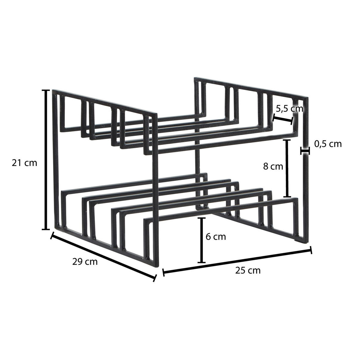 WEINREGAL Eisen Modern Stil für 6 Flaschen stehend - Schwarz, Metall (29/21/25cm) - KADIMA DESIGN