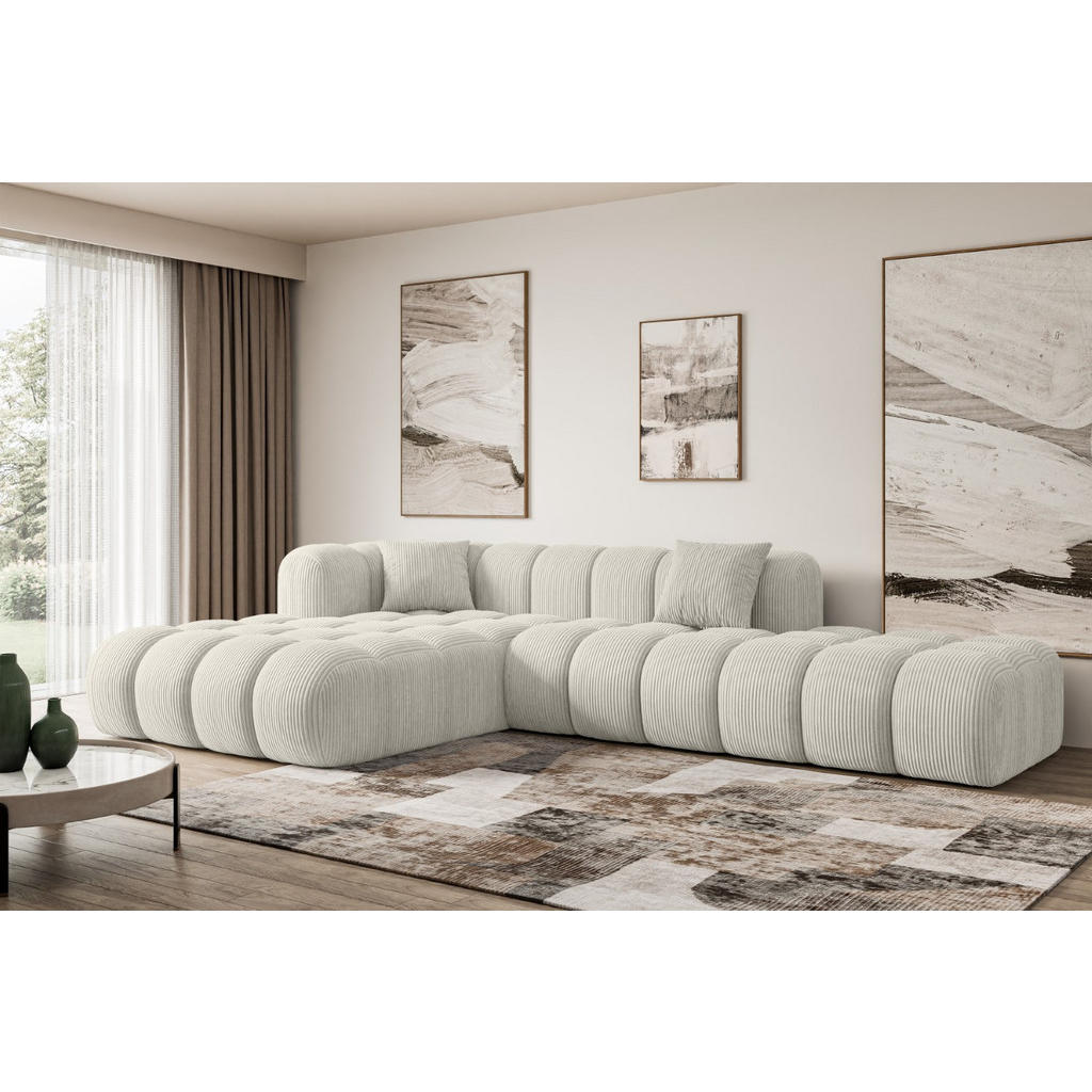 Thumbnail - Altdecor Ecksofa, Hellgrau, Textil, 6-Sitzer, L-Form, Ottomane links, 289x176 cm, Wohnzimmer, Sofas & Couches, Wohnlands...