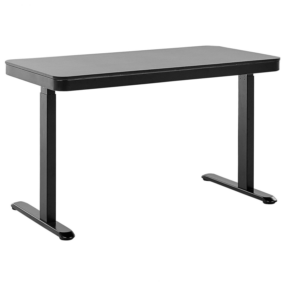 SCHREIBTISCH schwarz 120/60/72-122 cm Kenly - Schwarz, Holzwerkstoff (60/120/72cm) - Beliani