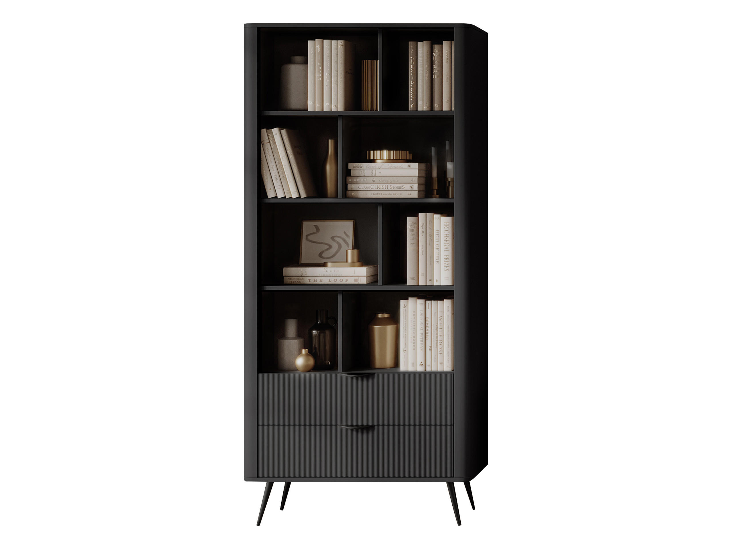 BÜCHERREGAL Lante - Dunkelgrau/Schwarz, Holzwerkstoff/Metall (88/194/38cm) - MIRJAN24