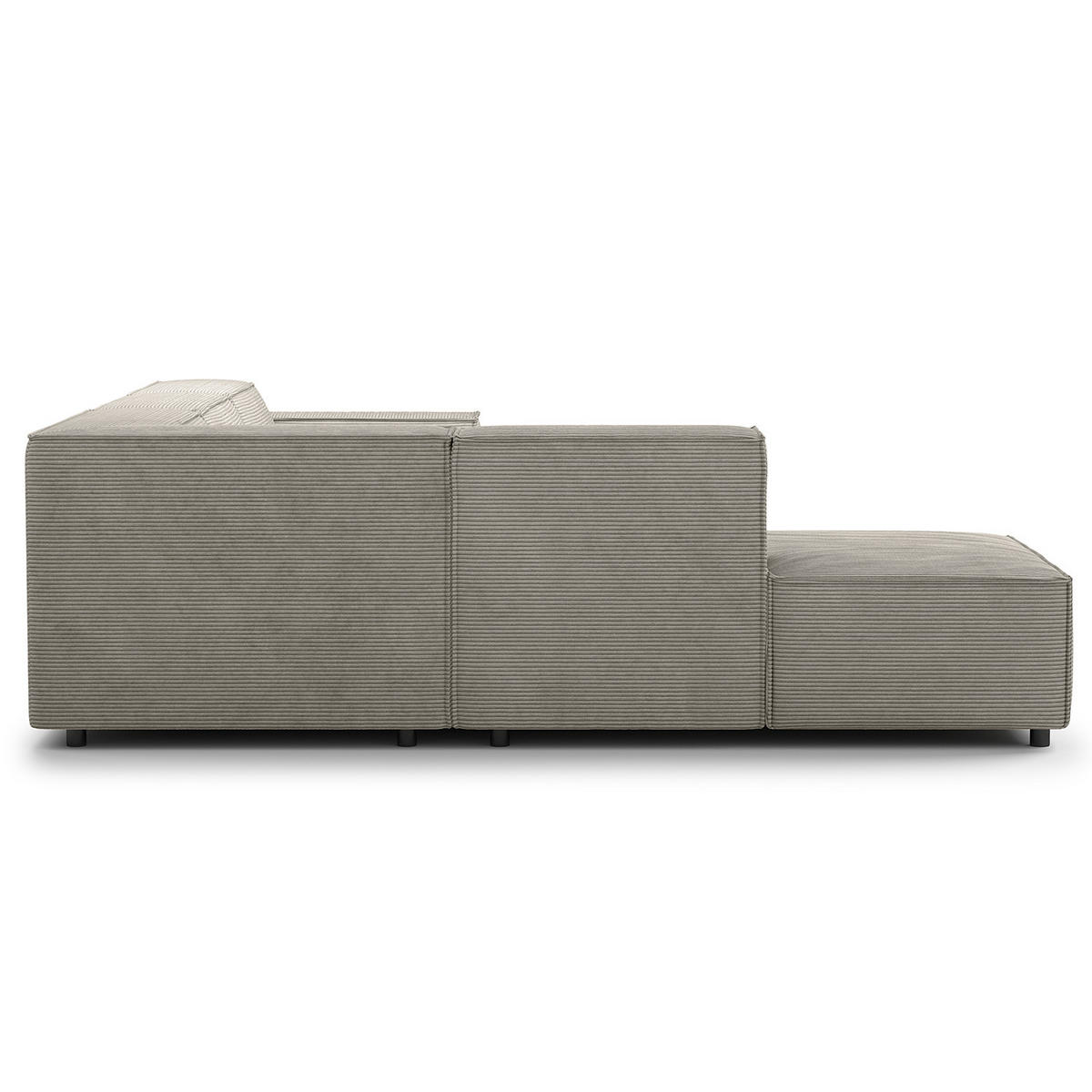 ECKSOFA mit Ottomane - Graubraun/Schwarz, Kunststoff/Textil (260/234cm) - home24