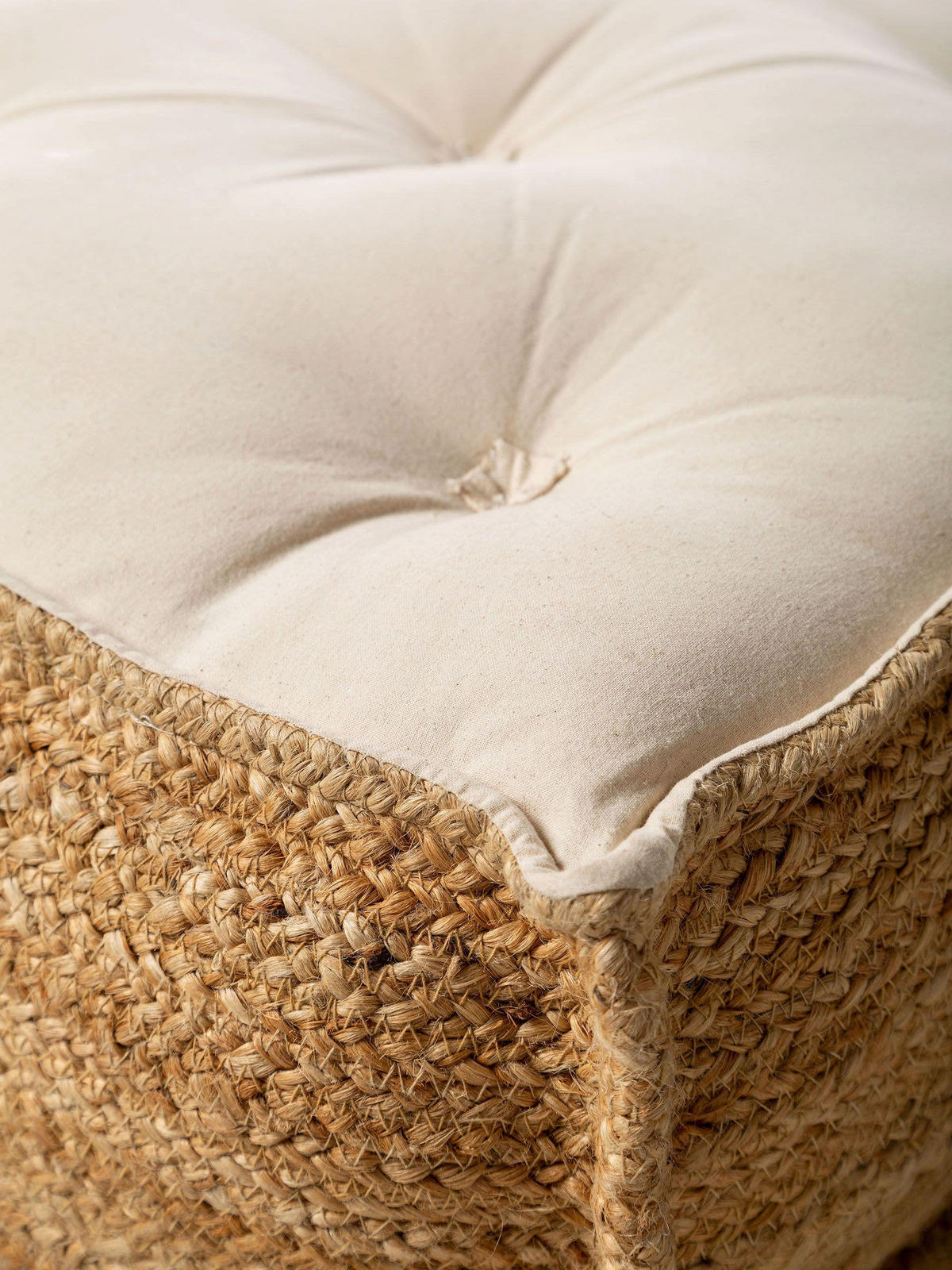 BODENKISSEN Jutta Hellbraun 55x55x20 cm - Hellbraun, Textil (55/20/55cm) - benuta Pure