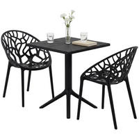 GARTENSITZGRUPPE 2 Kunststoff Schwarz - Schwarz, Kunststoff - CLP