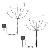 LED AUSSENLEUCHTE Silber mit Erdspieß 2er Set - Silberfarben, Glas (60/60/62cm)