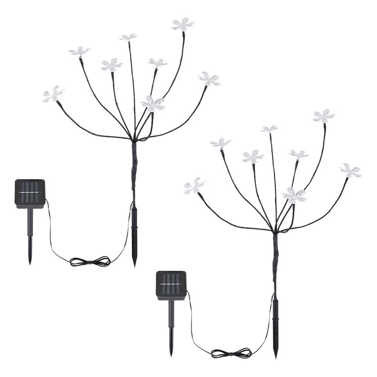 LED AUSSENLEUCHTE Silber mit Erdspieß 2er Set - Silberfarben, Glas (60/60/62cm)