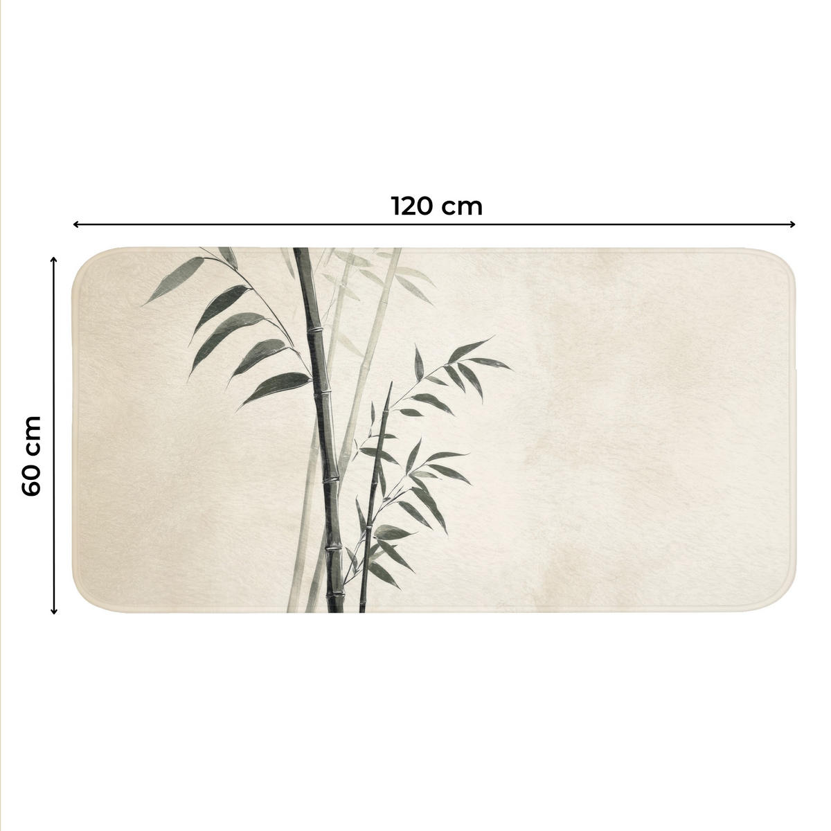 WC PŘEDLOŽKA Japandi - Bambus - béžová 120x60 cm - ecru, textil/plast (120/1cm) - OnlyWow