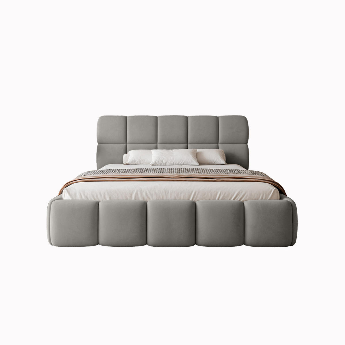 POLSTERBETT Mostar 160x200 cm, Dunkelgrau - Dunkelgrau, Textil (160/200cm) - Fedve