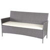 3-SITZER POLY-RATTAN GARTENBANK Hellgrau, Cremeweiß - Hellgrau/Weiß, Kunststoff (154/82/60cm) - MCW