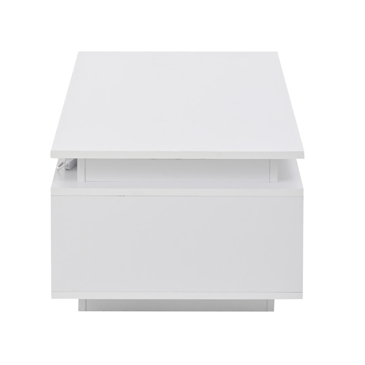 COUCHTISCH DE-064 LED Weiß - Weiß, Holzwerkstoff (50/100/36cm) - ComfortXL