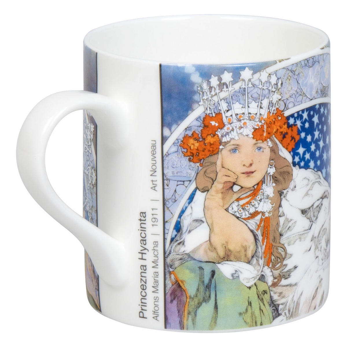 KAFFEEBECHER Princezna Hyacinta - Alfons Mucha - Naturfarben, Keramik (0.4L) - Könitz