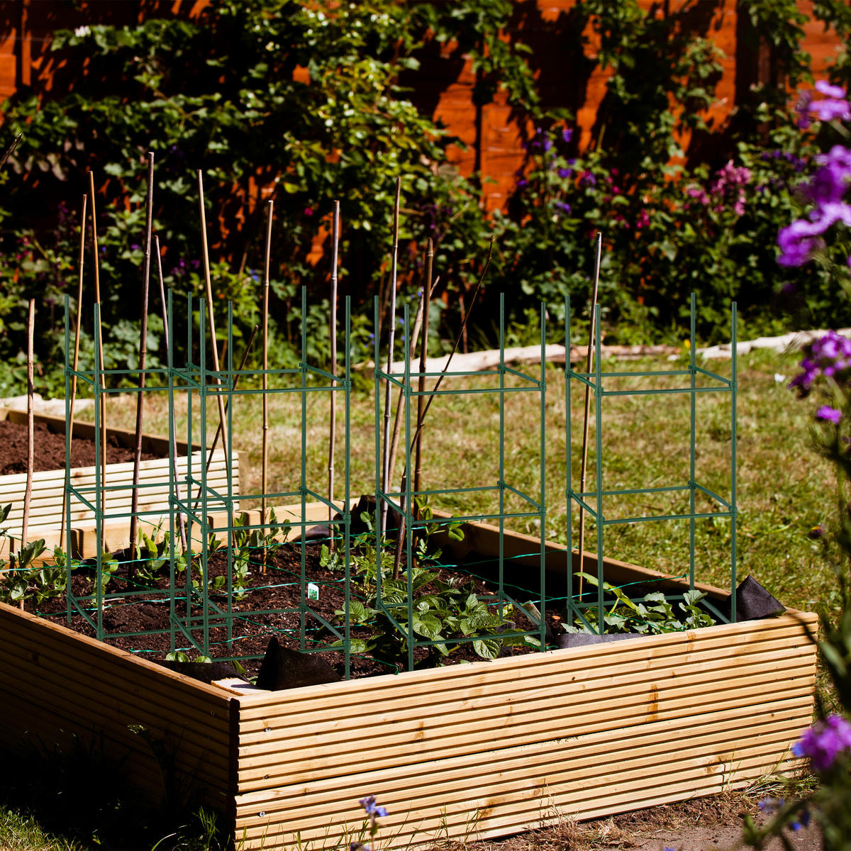 4XRANKHILFE - Dunkelgrün, Kunststoff/Metall (32/90/32cm) - Relaxdays