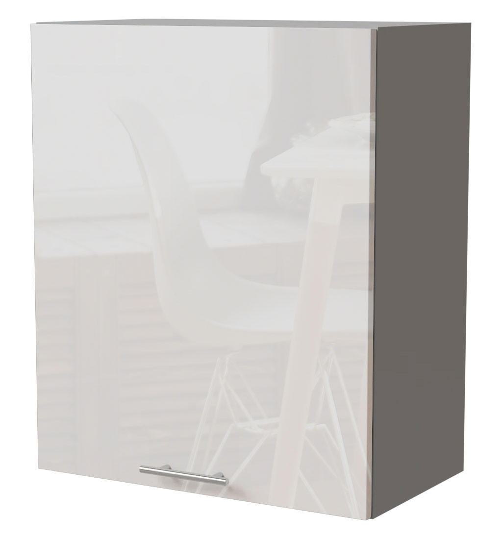 KÜCHENHÄNGESCHRANK Essen W2/60 Weiß Hochglanz / Grau Matt 60 / 32,5 / 72cm - Weiß Hochglanz/Grau, Holz/Holzwerkstoff (60/72/32.5cm) - Feldmann-Wohnen
