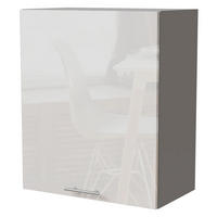 KÜCHENHÄNGESCHRANK Essen W2/60 Weiß Hochglanz / Grau Matt 60 / 32,5 / 72cm - Weiß Hochglanz/Grau, Holz/Holzwerkstoff (60/72/32.5cm) - Feldmann-Wohnen