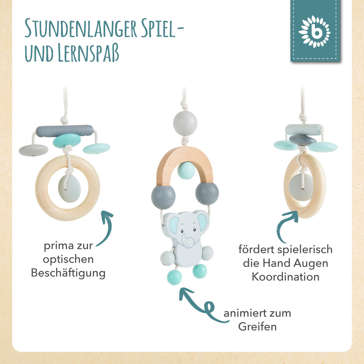 SPIELBOGEN aus Holz - ab Geburt - Blau, Holz (54/54cm) - Bieco Spielwaren