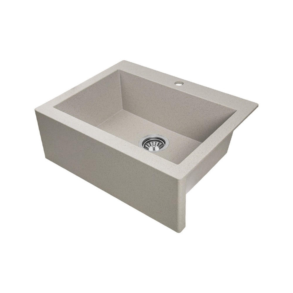 EINBAUSPÜLE Komodo Beige, Einzelbecken, 49/58/22,1 cm - Beige, Stein (49/22.1/58cm) - bad land