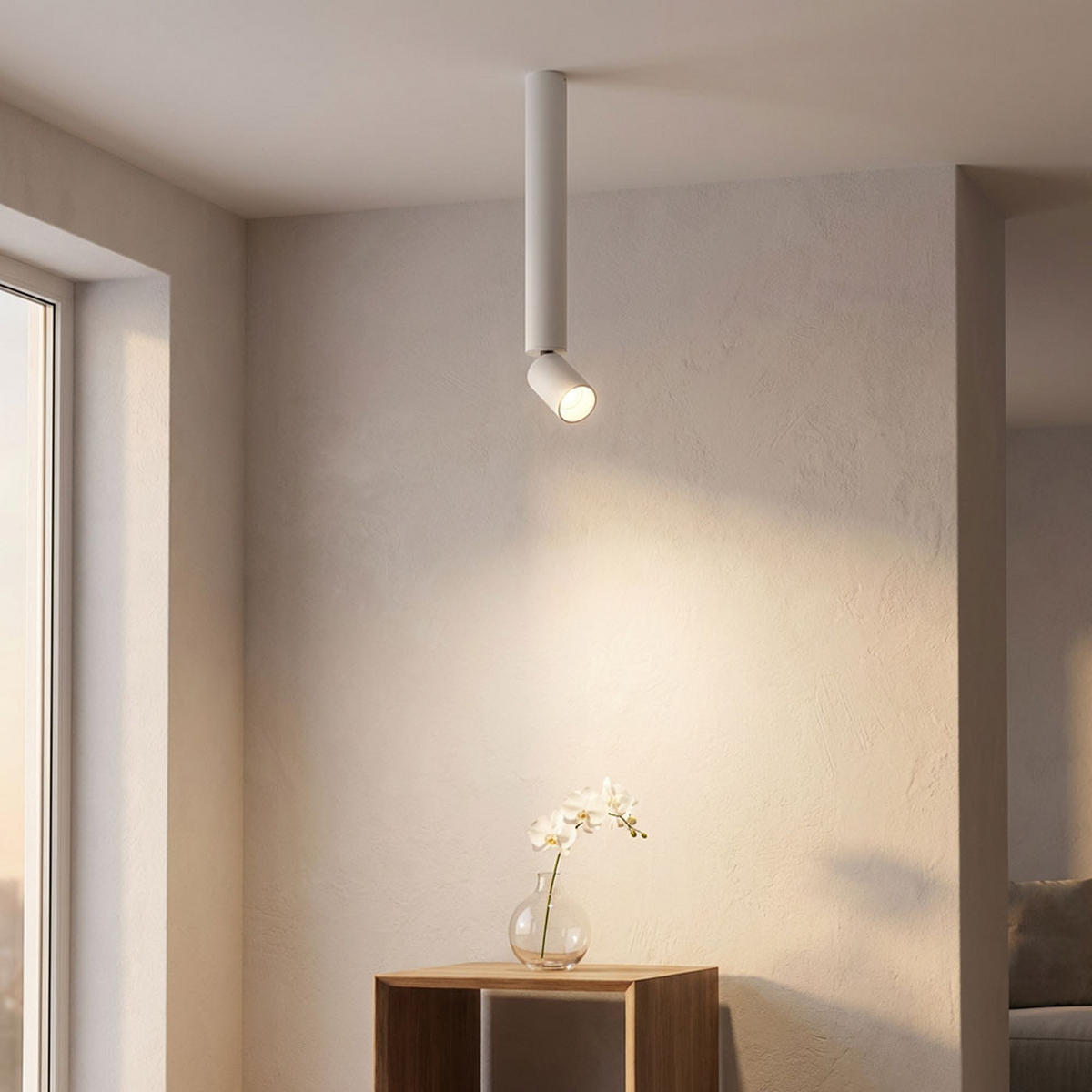 LED DECKENLEUCHTE Aluminium Weiß - Weiß, Metall (4.5/4.5/38cm) - Globo Lighting