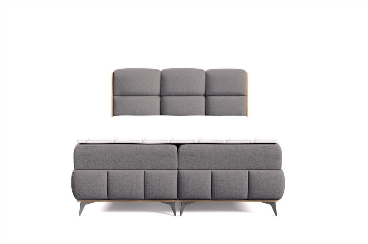 BOXBETT Charlie - Dunkelgrau, Holzwerkstoff/Textil (180/200cm) - Fun Möbel
