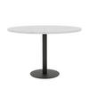 TISCH einbeinig schwarzes Bein, MDF Tischplatte, Marmor Bianco - Schwarz/Weiß, Holzwerkstoff (100/100/76cm) - Idohome