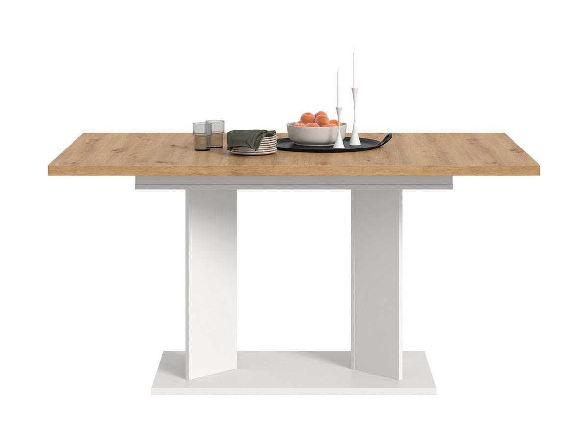 ESSTISCH GUSTAV (B/H/T: ca. 190/76/90 cm) in weiß/Artisan Eiche Nachbildung - Weiß, Holzwerkstoff (90/190/76cm)