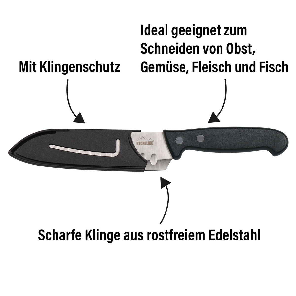 SANTOKUMESSER - Schwarz, Metall (22.6cm) - Stoneline