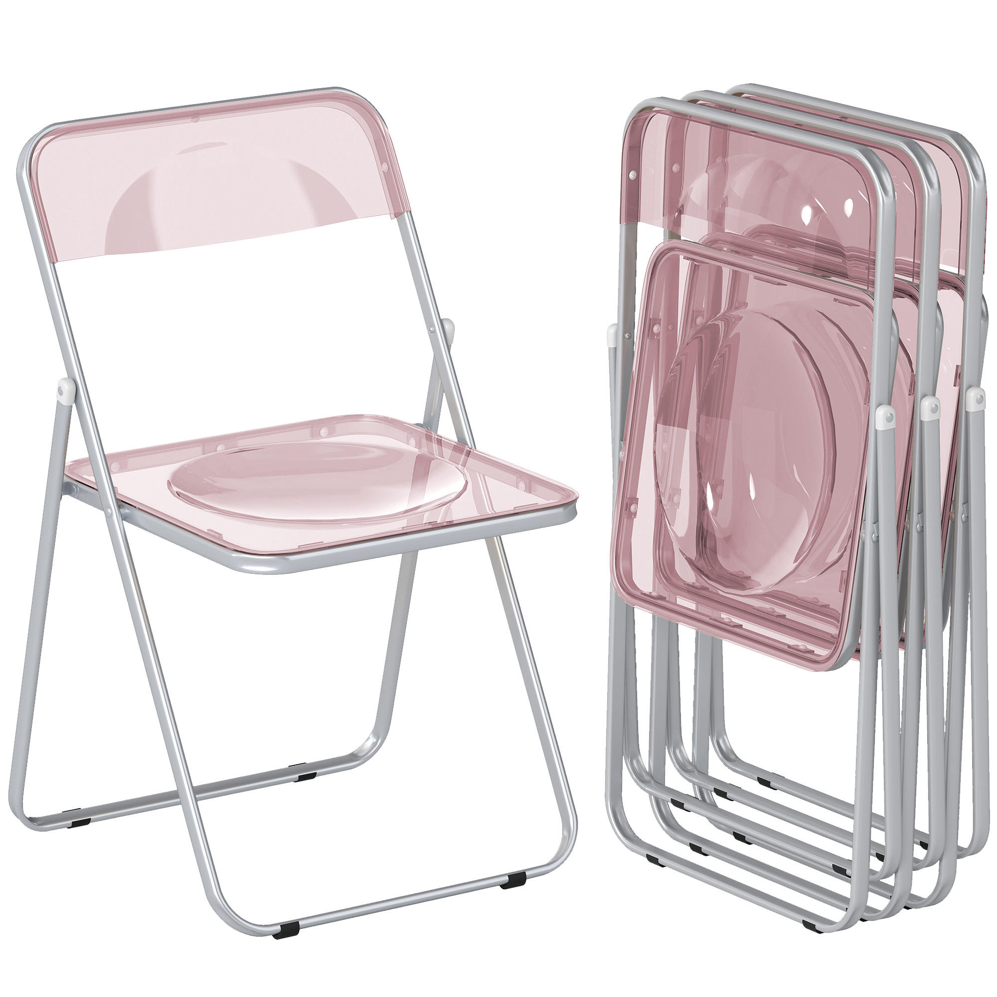 KLAPPSESSEL Rosa 4 Stück - Rosa, Kunststoff (47/75/48cm) - GiPP