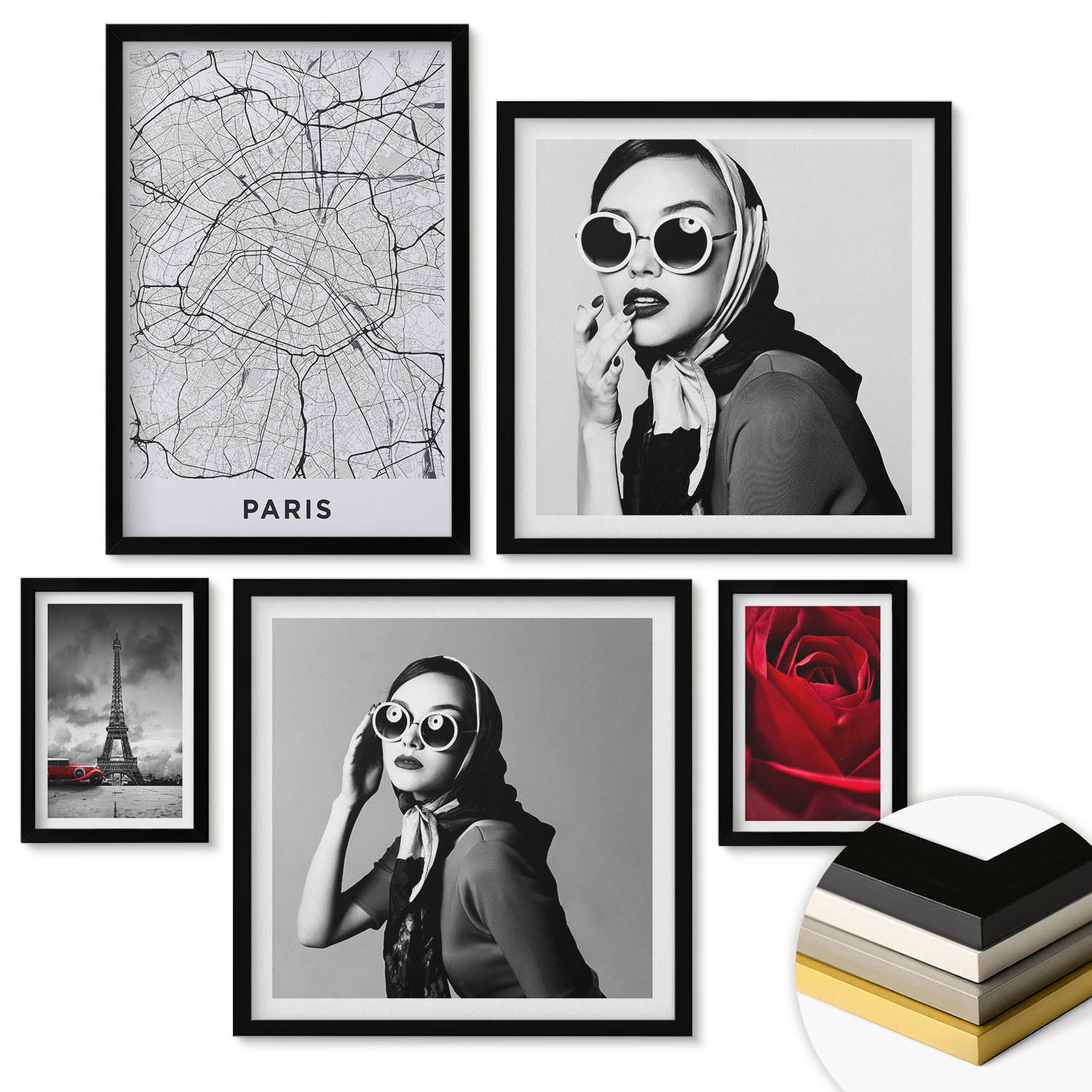 ArtPrintCave Wandbilder Schwarz 40x60 cm