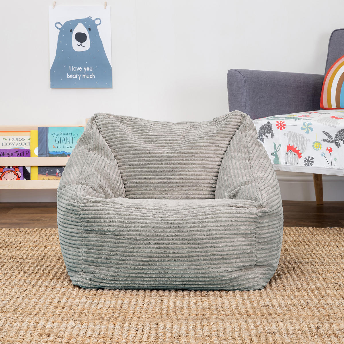 SITZSACK Flauschig für Kinder 2-tlg. - Grau, Textil (55/44/55cm) - icon