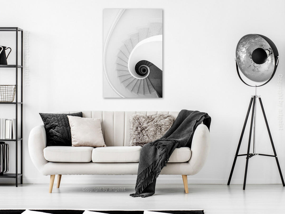 KUNSTDRUCK Schwarz-Weiß 60/90 cm - Schwarz, Textil (60/90cm) - KUNSTLOFT