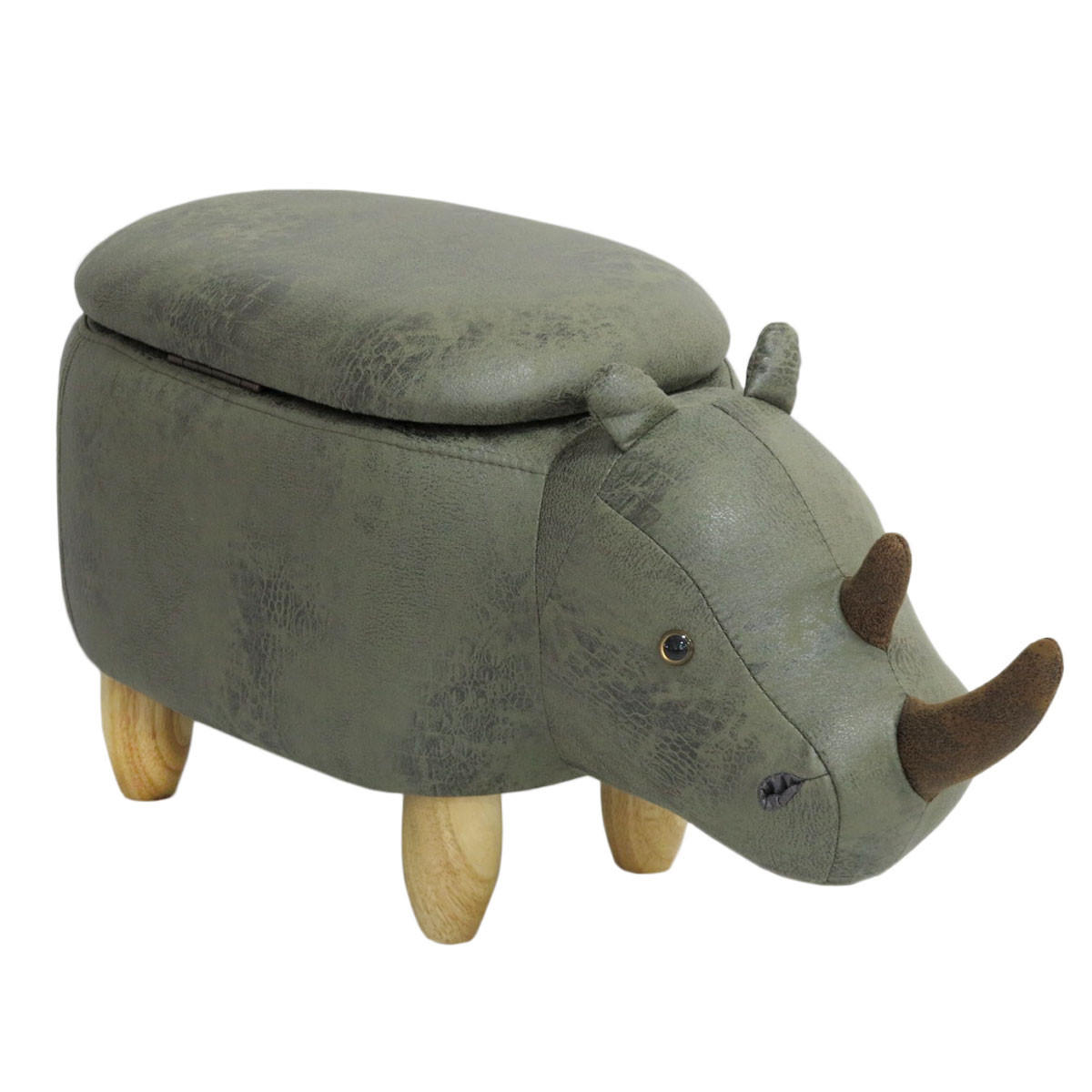 TIERHOCKER Nashorn - Grau, Textil (30/37/70cm) - SVITA