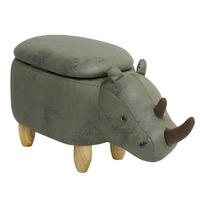 TIERHOCKER Nashorn - Grau, Textil (30/37/70cm) - SVITA