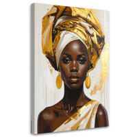 LEINWANDBILD Menschen & Charaktere 80x120cm - Goldfarben, Textil (80/120cm) - Feeby